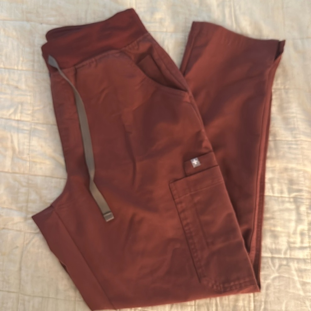 Figs dark red pants